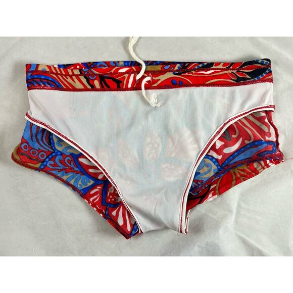 OCEAN BRIEF NY Mens Floral Nylon Swim Brief Swimsuit Tag Sz 32 Rare Vintage 70s - Picture 6 of 6